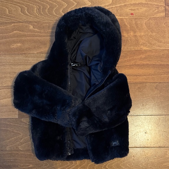 Under Armour Kids Black Faux Fur Jacket - Picture 5 of 5